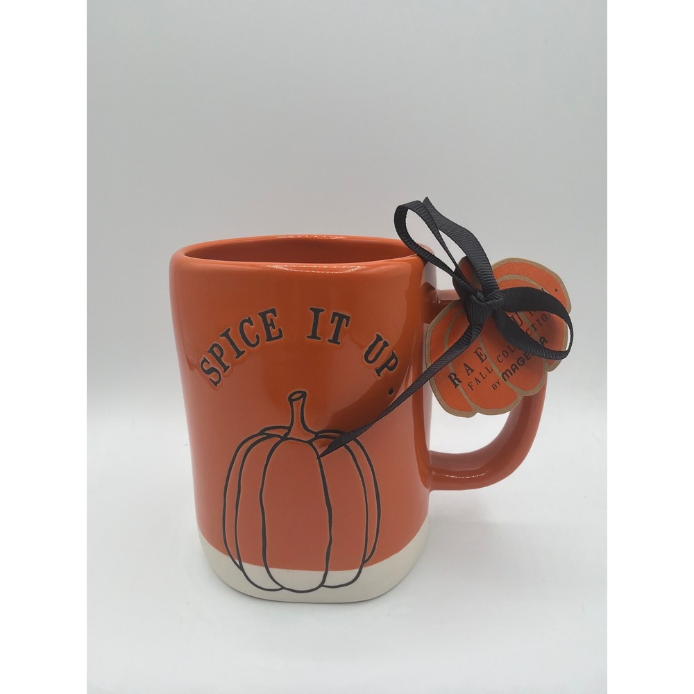 Rae Dunn SPICE IT UP Orange Pumpkin Fall Mug Autumn Thanksgiving